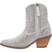 Load image into Gallery viewer, Dingo Women&#39;s Rhinestone Cowgirl Silver Leather Narrow Toe Boot 01-DI577-GY6