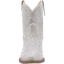 Load image into Gallery viewer, Dingo Women&#39;s Rhinestone Cowgirl Silver Leather Narrow Toe Boot 01-DI577-GY6