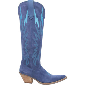 Dingo Women's Thunder Road Blue Leather Snip Toe Boot 01-DI597-BL