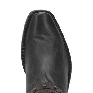 Dingo Men's War Eagle Black Leather Square Toe Boot 01-DI851-BK