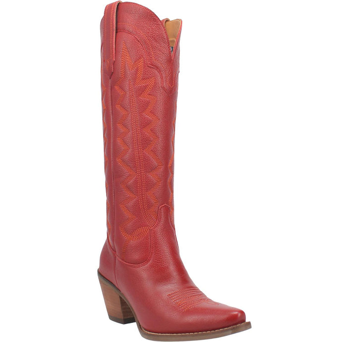 Dingo Women's High Cotton Red Leather Snip Toe Boot 01-DI936-RD