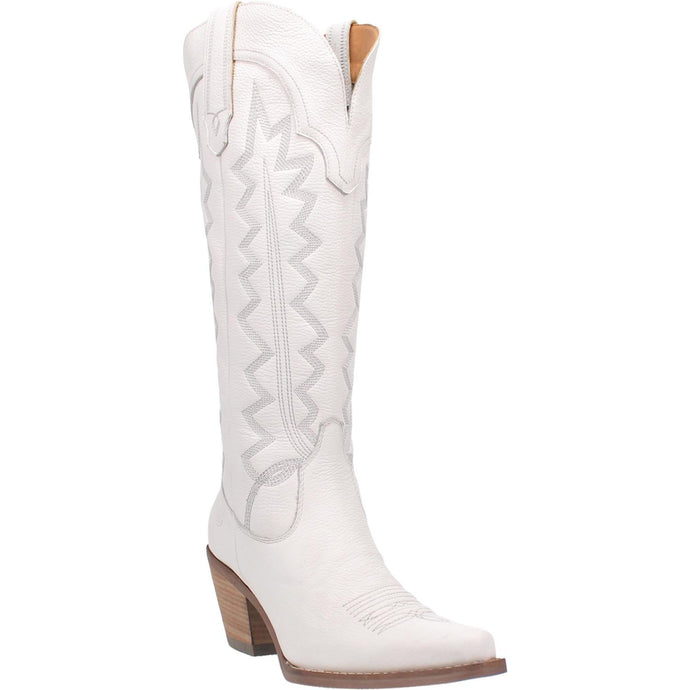 Dingo Women's High Cotton White Leather Snip Toe Boot 01-DI936-WH