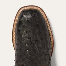 Load image into Gallery viewer, Stetson Black Men's Dillon Ostrich Square Toe 0210