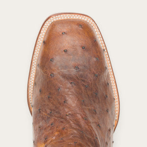 Stetson Men's Jackson Brown Ostrich Square Toe Boots 12-020-1852-0212 BR