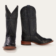 Load image into Gallery viewer, Stetson Men's Falls Alligator Cowboy Black Square Toe Boots 0416
