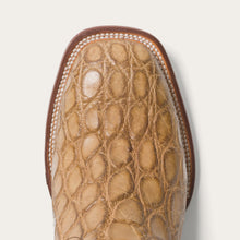 Load image into Gallery viewer, Stetson Men's Tan Flaxville Honey Alligator Square Toe Boots 12-020-1852-0418 TA