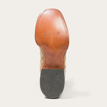 Load image into Gallery viewer, Stetson Men's Tan Flaxville Honey Alligator Square Toe Boots 12-020-1852-0418 TA