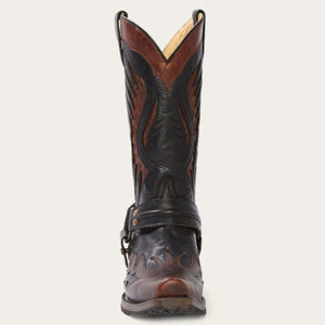 Stetson Men's Biker Oiled Leather Outlaw Toe Boots 12-020-6124-3632 BR