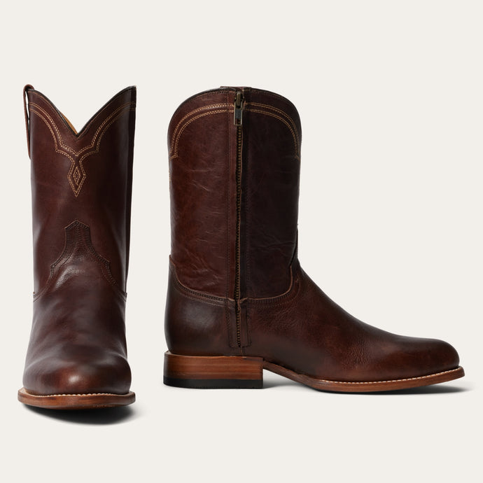 Stetson Brown Men's Rancher Zip Round Toe Boots 12-020-7608-3836 BR