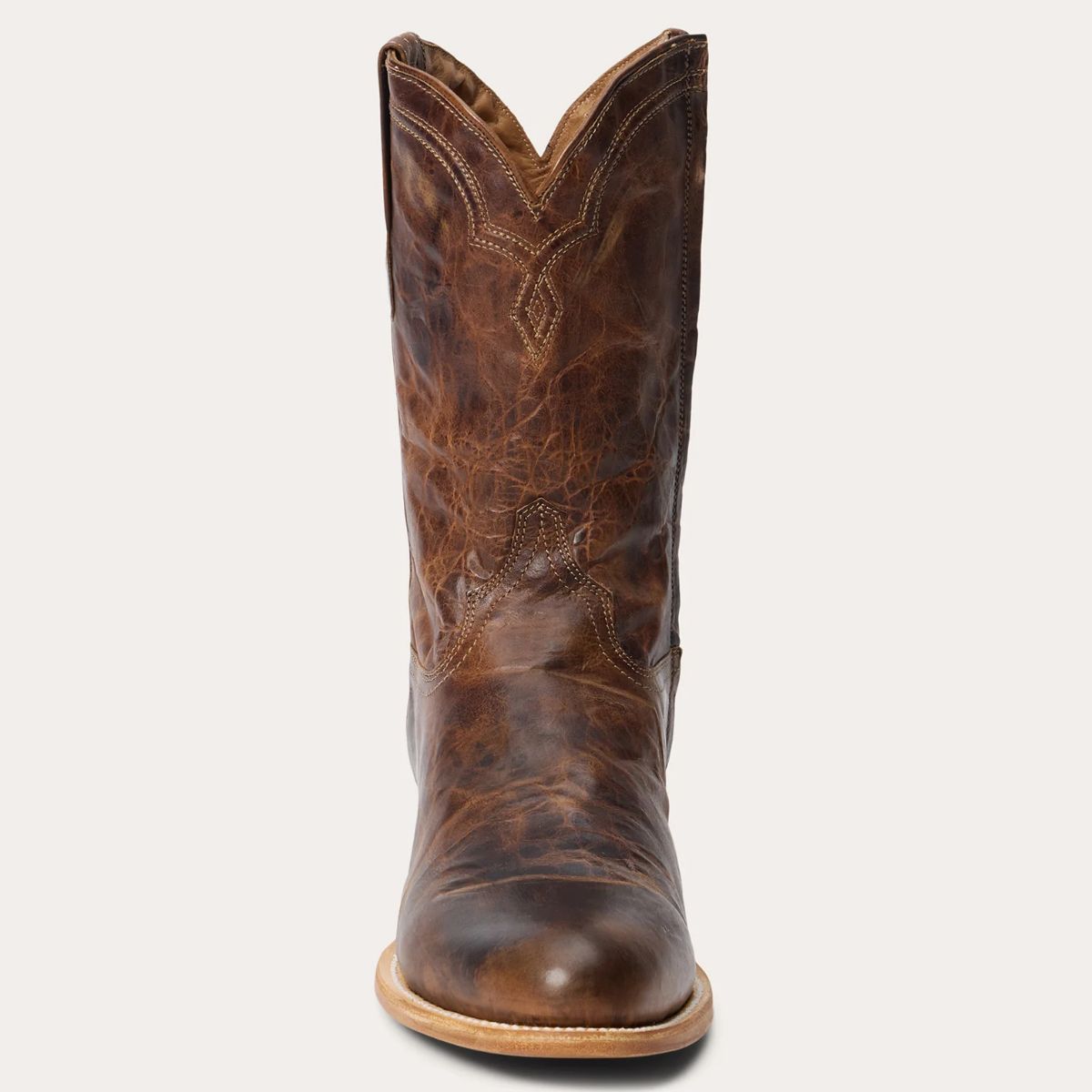Stetson Men's Cash Zip Roper Oiled Cognac Round Toe Boots 3837