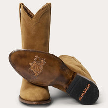 Load image into Gallery viewer, Stetson Men's Cash Zip Roper Tan Suede Round Toe Boots 4082