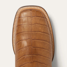 Load image into Gallery viewer, Stetson Brown Men's Aces Alligator Square Toe 4047