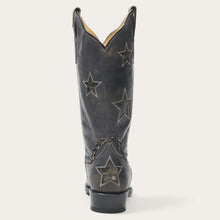 Load image into Gallery viewer, Stetson Women&#39;s Black Star Distressed Snip Toe Boots 12-021-6105-0921 BL