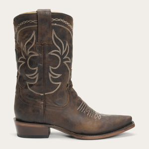 Stetson Women's Brown Iris Mid-Calf Embroidered Snip Toe Boots 12-021-6110-0336 BR