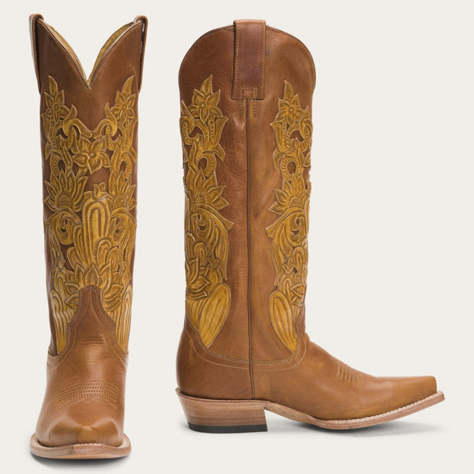Stetson Women's Brown Jules Hand Tooled Snip Toe Boots 12-021-6116-0822 BR