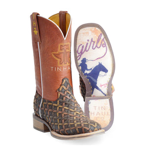 Tin Haul Women's Weaving Time / Long Live Cowgirls Square Toe Boots 14-021-0007-1481 MU