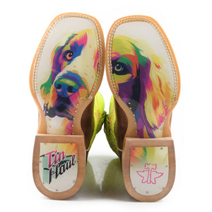 Tin Haul Women's Neon Glow / Girls 2Nd Best Friend Square Toe Boots 14-021-0007-1475 BR