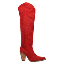 Load image into Gallery viewer, Dingo Women's Primadonna Suede Red Leather Snip Toe Boot DI2190