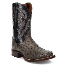 Load image into Gallery viewer, Dan Post Men's Alamosa Ostrich Grey/Black Square Toe Boot DP5013