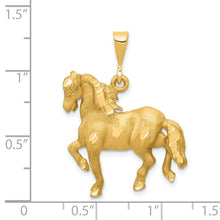 Load image into Gallery viewer, 14k Yellow Gold Diamond Cut Horse Pendant, 25mm