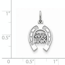 Load image into Gallery viewer, 14k White or Yellow Gold Good Luck Horseshoe Charm or Pendant, 13mm