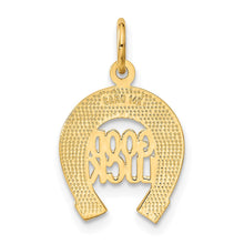 Load image into Gallery viewer, 14k White or Yellow Gold Good Luck Horseshoe Charm or Pendant, 13mm