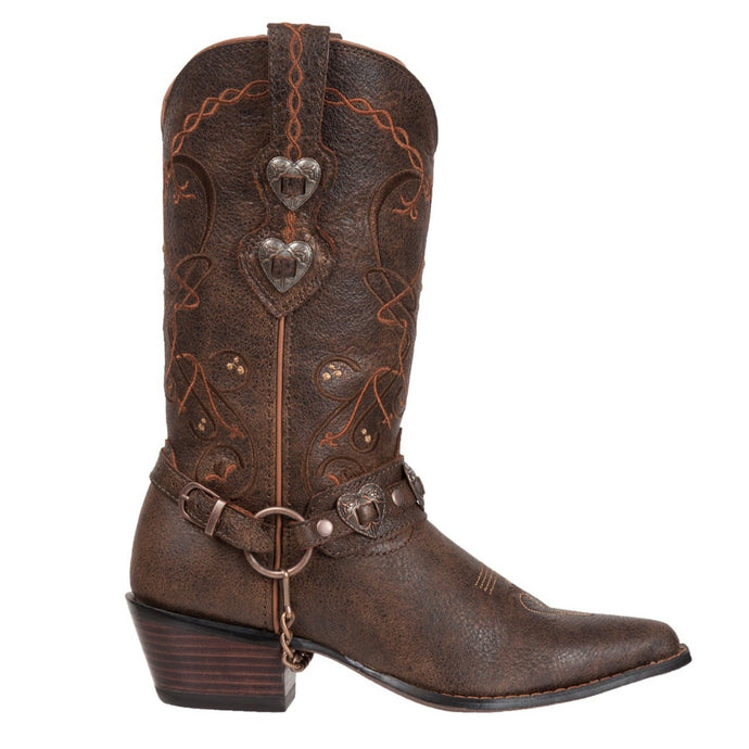 Durango Women's Crush Brown Heartbreaker Leather Snip Toe Boot RD4155