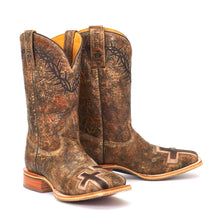 Load image into Gallery viewer, Tin Haul Men's John 3:16 W/ Bible Verse Square Toe Boots 14-020-0007-0301 BR