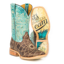Load image into Gallery viewer, Tin Haul Women's Dreamcatcher / Start With A Dream Square Toe Boots 14-021-0007-1296 BR