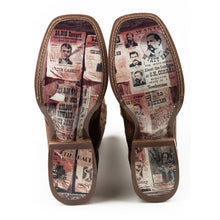 Load image into Gallery viewer, Tin Haul Men's Dead Or Alive/Wanted Square Toe Boots 14-020-0077-0405 BR