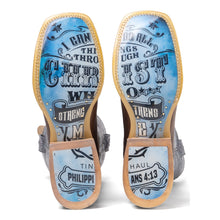 Load image into Gallery viewer, Tin Haul Men's Ichtusacross / Strength Square Toe Boots 14-020-0077-0450 BR