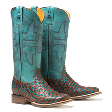 Load image into Gallery viewer, Tin Haul Women's Gitchu A Good One / Barrel Racer Square Toe Boots 14-021-0007-1452 BU