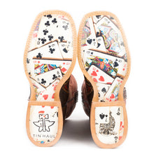 Load image into Gallery viewer, Tin Haul Men's The Gambler / Card Shuffle Square Toe Boots 14-020-0007-0333 BR