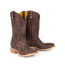 Load image into Gallery viewer, Tin Haul Men's Triangles / Anvil Of Power Square Toe Boots 14-020-0007-0285 BR
