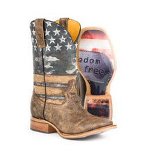 Load image into Gallery viewer, Tin Haul Men's Triangles / Anvil Of Power Square Toe Boots 14-020-0007-0220 BR