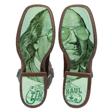 Load image into Gallery viewer, Tin Haul Men's Top Dollar / Cool Benjamin Square Toe Boots 14-020-0077-0444 BR