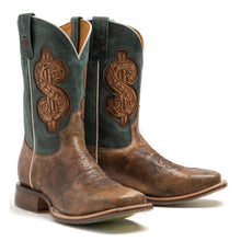 Load image into Gallery viewer, Tin Haul Men's Top Dollar / Cool Benjamin Square Toe Boots 14-020-0077-0444 BR