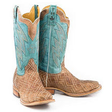 Load image into Gallery viewer, Tin Haul Men's Matrix Tan Leather Square Toe Boots 0410