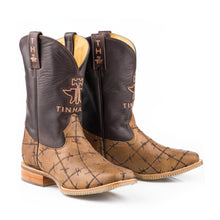 Load image into Gallery viewer, Tin Haul Men's Don't Fence Me In / Butcher Shop Square Toe Boots 14-020-0007-0081 BR