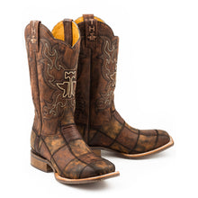 Load image into Gallery viewer, Tin Haul Men's Dead Or Alive/Wanted Square Toe Boots 14-020-0077-0405 BR