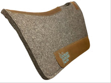 Load image into Gallery viewer, Colorado 1" 32"x32" Chocolate Grey 100% Compressed Wool Saddle Pad With Turquoise Stitching 19-240