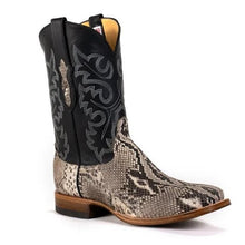 Load image into Gallery viewer, Cowtown Men&#39;s Natural Python Belly Cut Square Toe Boots Q809