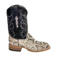 Load image into Gallery viewer, Cowtown Men&#39;s Natural Reticulated Python Square Toe Boots Q809