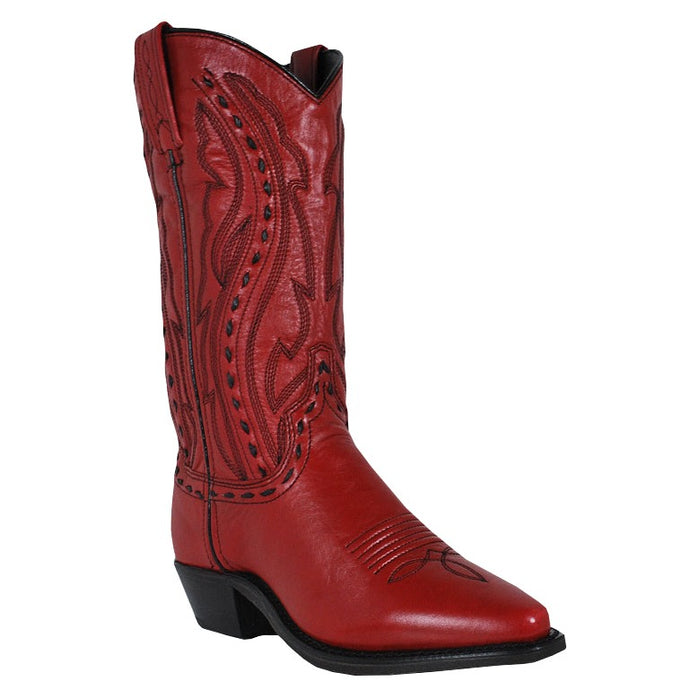 Abilene Ladies 11” Red Cowhide Boot W/ Hand Laced Accents 9002