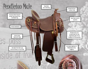 Colorado 15" Pendleton Slick Fork Mule Saddle 0-5331