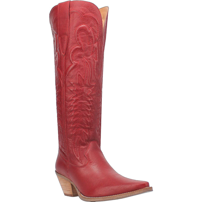 Dingo Women's Raisin Kane Red Leather Snip Toe Boot 01-DI167-RD