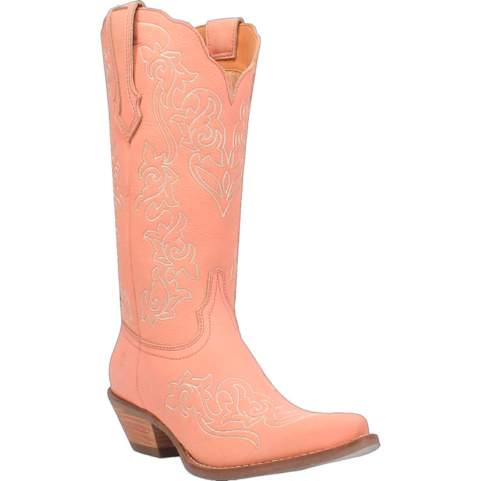 Dingo Women's Flirty N' Fun Peach Leather Round Toe Boot 01-DI171-OR3