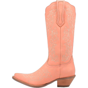 Dingo Women's Flirty N' Fun Peach Leather Round Toe Boot 01-DI171-OR3