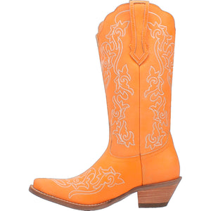 Dingo Women's Flirty N' Fun Orange Leather Round Toe Boot 01-DI171-OR