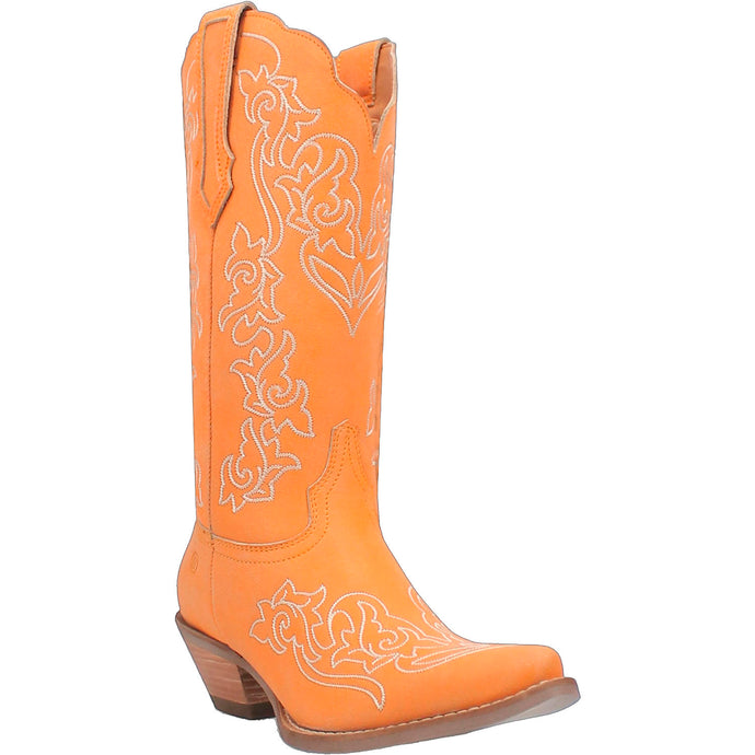 Dingo Women's Flirty N' Fun Orange Leather Round Toe Boot 01-DI171-OR